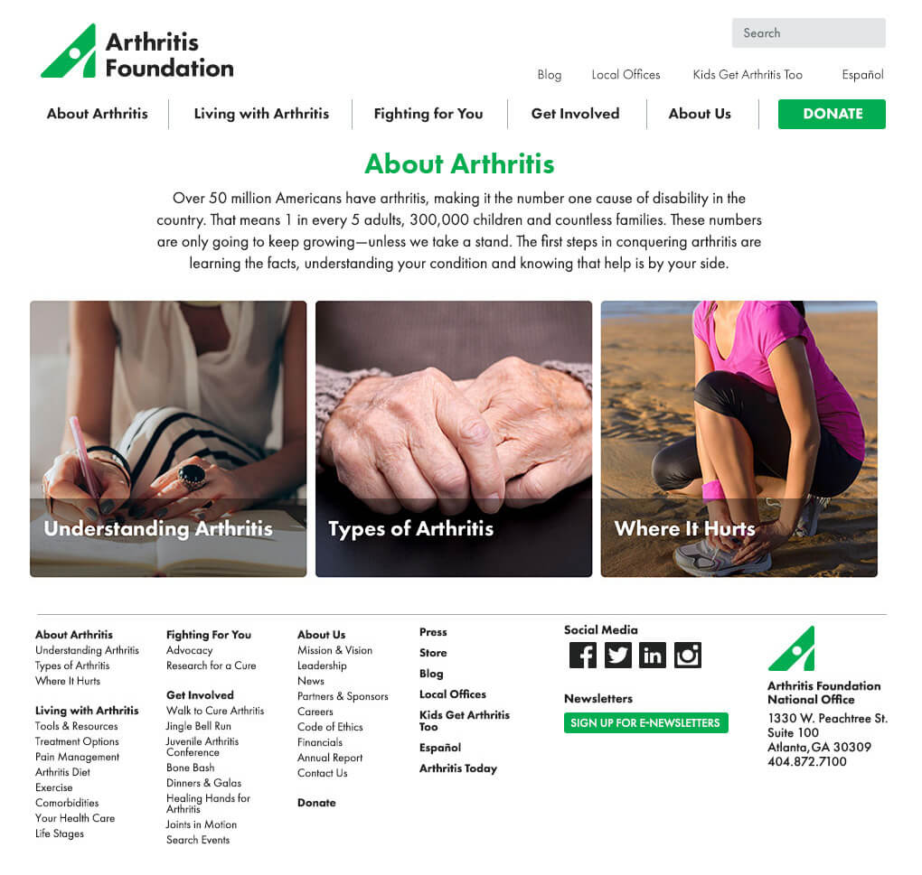 Arthritis Foundation ReBrand Kelly Wilder Design